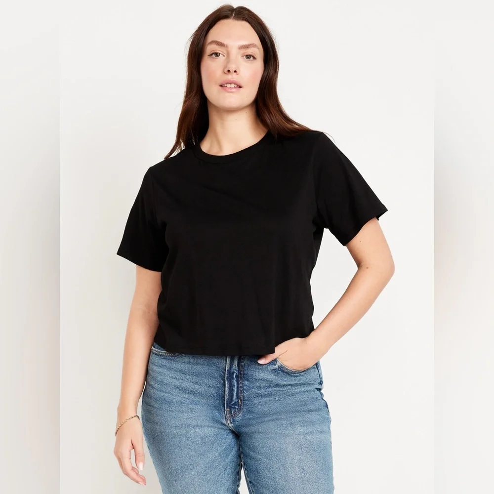 🆕 RESERVED EB Old Navy Women's EveryWear Crop Cropped Short Sleeve T-Shirt 2X - Picture 3 of 15